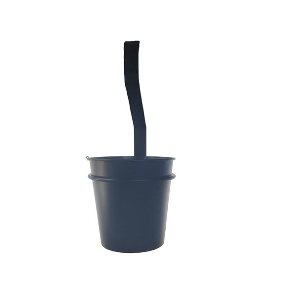 AVON On the Wall Collection Bucket with Holder Black Bucket 5" with hanger 7" - Picture 7 of 7
